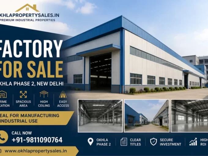 Factory for sale in Okhla Phase 2 New Delhi industrial property with warehouse and manufacturing space by OkhlaPropertySales.in